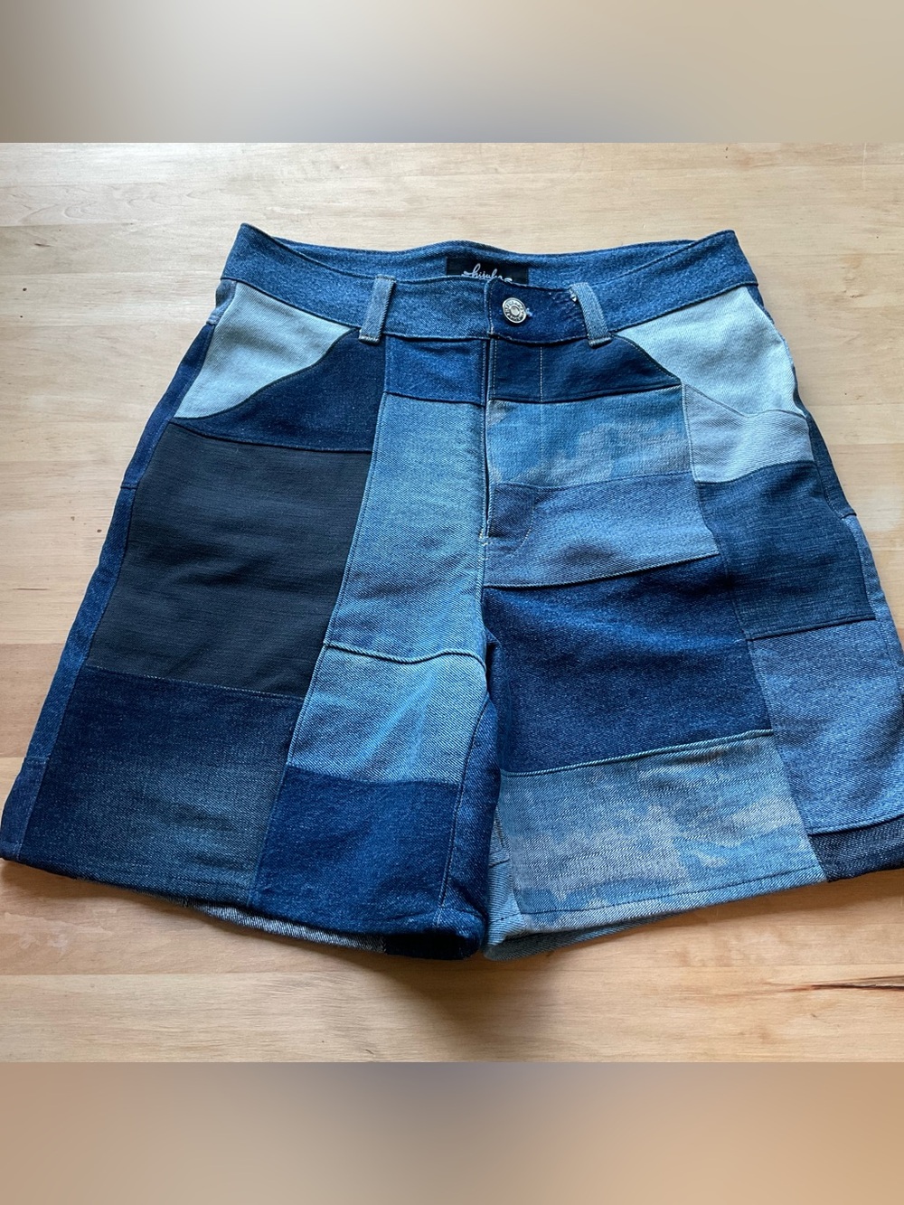 Hijulez patchwork denim shorts